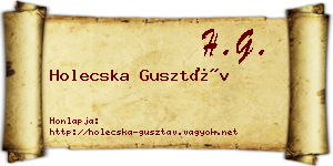 Holecska Gusztáv névjegykártya